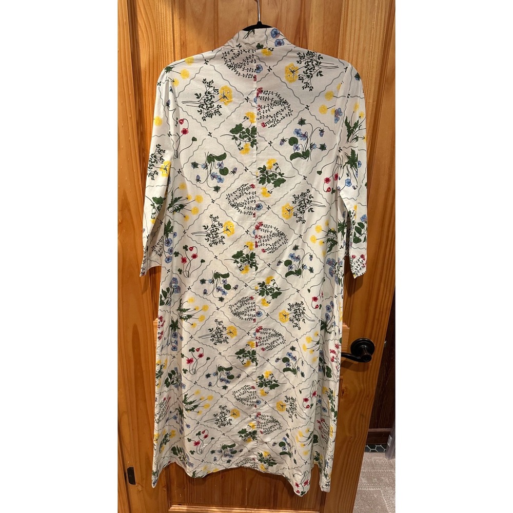Tuckernuck White Floral Wildflower Marseilles Maxi Caftan Dress 100% Cotton XS - Picture 4 of 7